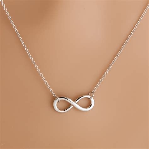Infinity Necklace 925 Sterling Silver Necklace Figure 8 With Etsy