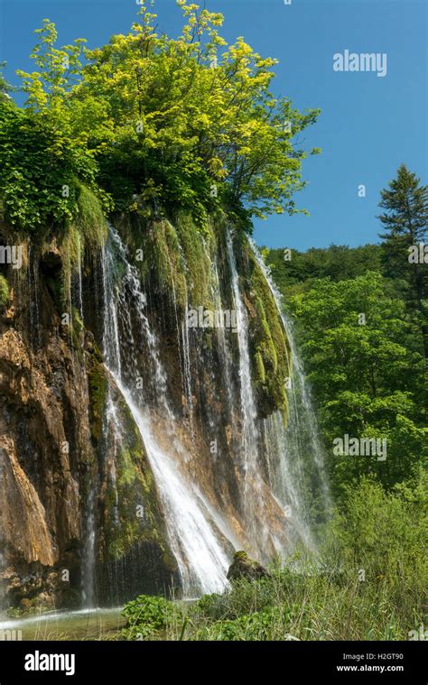 Waterfall Plitvice Lakes National Park Jezera Lika Senj County