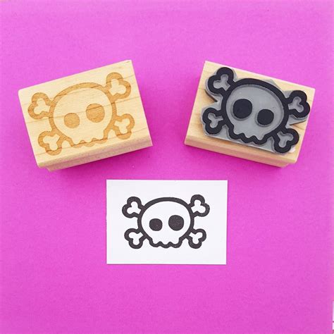 Small Skull And Cross Bones Rubber Stamp By Skull And Cross Buns Rubber