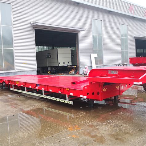 40 Feet Red Building Low Bed Semi Trailer From China Manufacturer