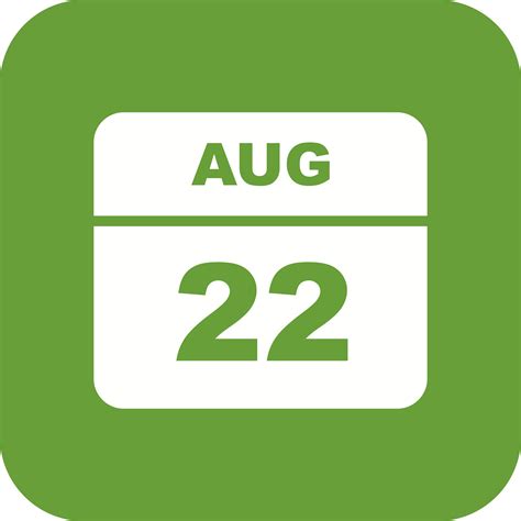 August 22nd Date On A Single Day Calendar 505338 Vector Art At Vecteezy