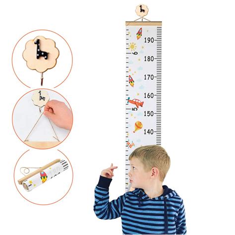 Buy Kids Growth Chart Removable Canvas Roll Up Height Record Chart