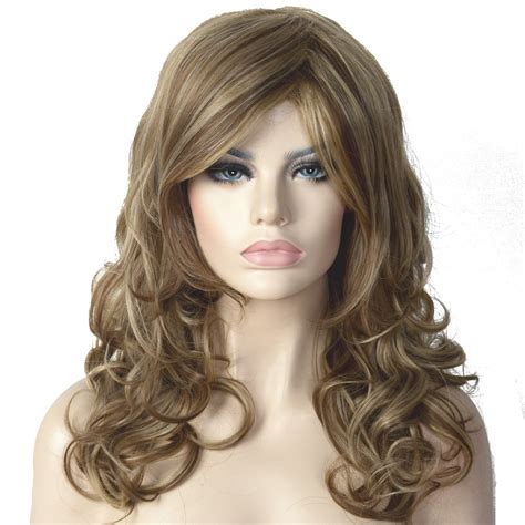 Strongbeauty Womens Wigs Natural Blonde Mix Long Curly Hair Synthetic Full Wig In Synthetic