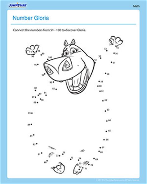 Number Gloria –Printable Worksheet for 1st Grade - JumpStart
