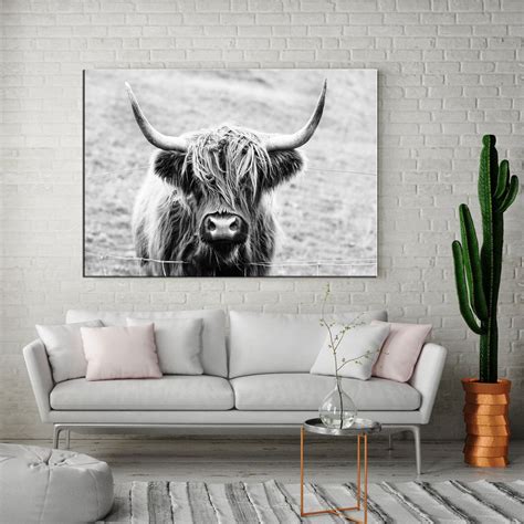 Highland Cow Canvas Wall Art Prints Cow Canvas Art Highland Etsy