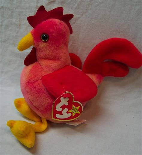 Ty 1996 Beanie Baby Chicken Strut The Red Rooster 6 Plush Stuffed