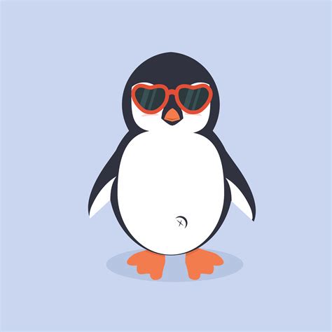 Cute Penguin Cartoon With Glasses 661109 Vector Art At Vecteezy