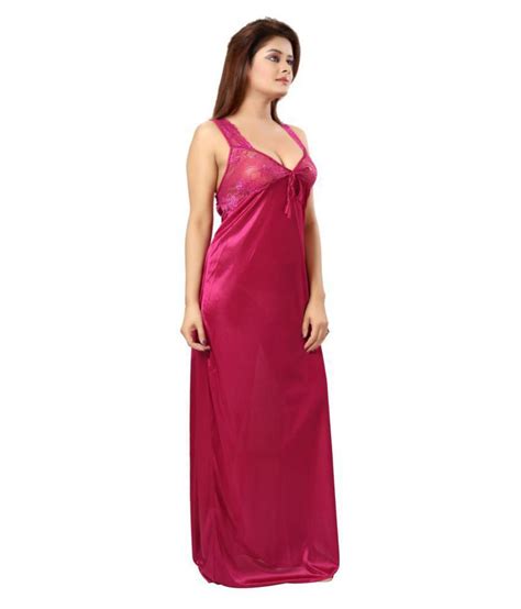 Buy Be You Satin Nighty And Night Gowns Pink Online At Best Prices In