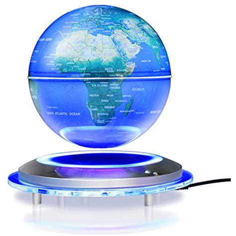 Blue Fdit Floating Magnetic Levitation Rotating Globe World Map Globe