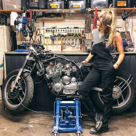 Biker Babe Ida Olsson Motorcycle Garage Motorcycle Motorcycle Mechanic