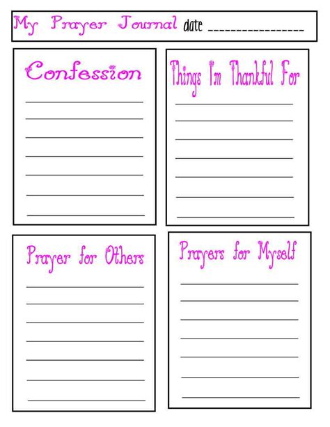 Printable Templates For Prayer Journal Pages For Kids Tedy Printable