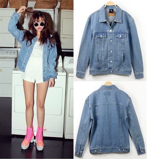 2016 New Arrival Korean Fashion Bf Style Ladies Jeans Jackets Denim For