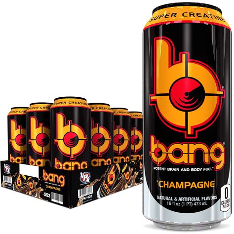 12 Cans Bang Champagne Energy Drink With Super Creatine 16 Fl Oz