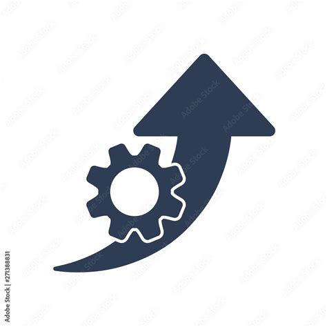 Improvement Efficiency Productivity Vector Icon Gear Wheel Arrow