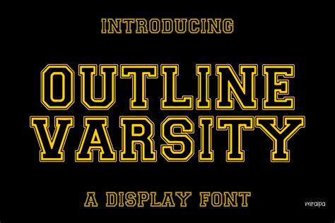 Outline Varsity Font By Miraipa · Creative Fabrica