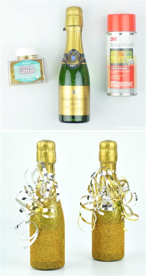 Diy Glitter Champagne Bottles Vicky Barone