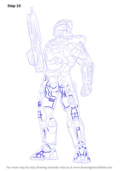 How To Draw Master Chief From Halo Halo Step By Step DrawingTutorials Com
