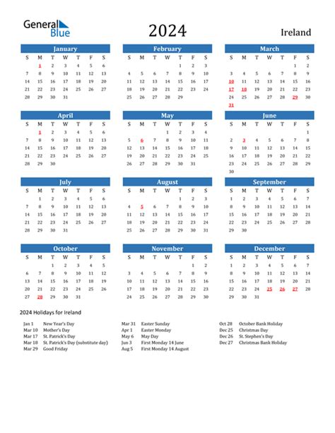 2024 And 2024 Calendar Printable Ireland 2024 Calendar Printable