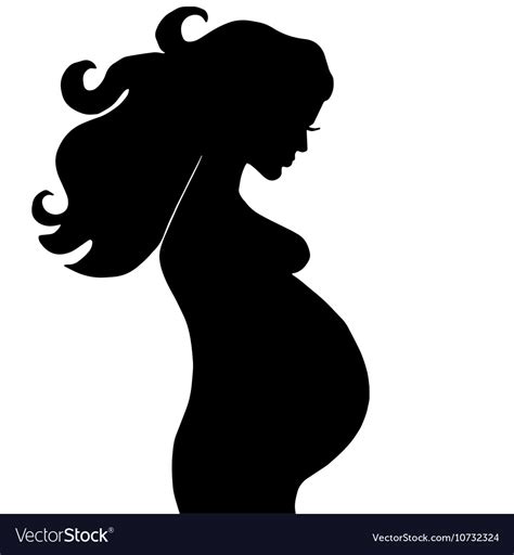 Pregnant Woman Outline Royalty Free Vector Image