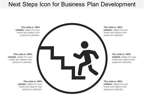 Next Steps Icon For Business Plan Development Powerpoint Templates