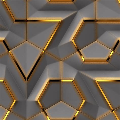 Gold Grey 3d Lattice Wallpaper Removable Texture Peel And Etsy