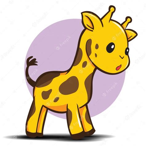 Cute Giraffe Cartoon Premium Vector