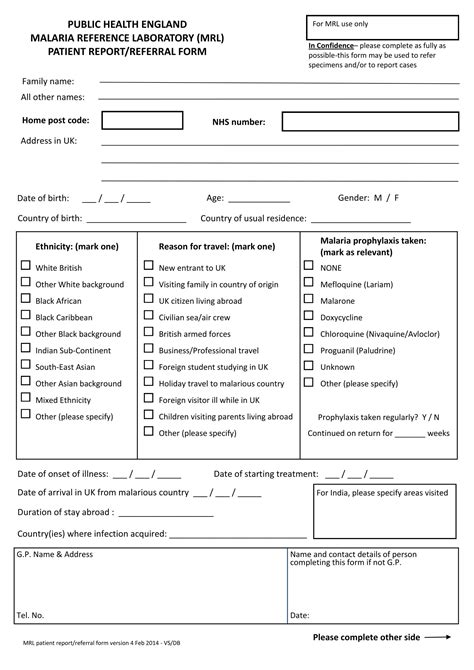 Patient Report Form Template Download Gambaran