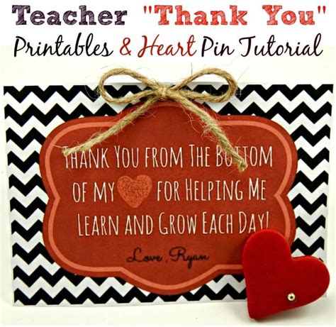 Free Thank You Teacher Printables And Clay Polymer Heart