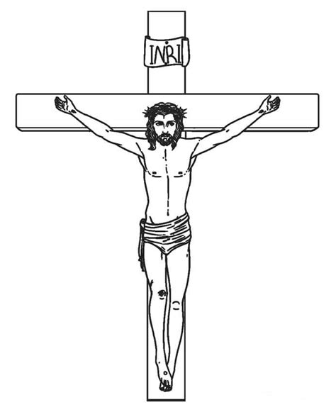 Jesús En La Cruz Para Colorear Imprimir E Dibujar Coloringonlycom