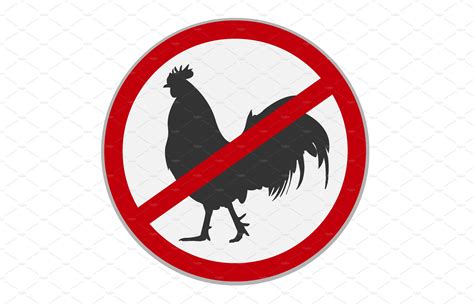 No Chicken Sign Dietary Restriction Pre Designed Illustrator