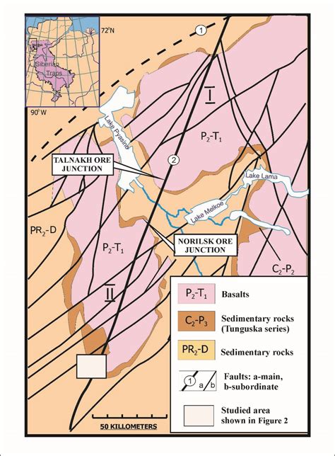 Geology Of The Norilsk District Modified After 2 Troughs