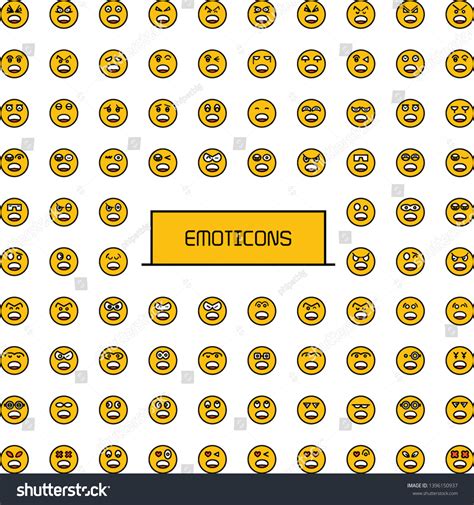 Frightened Scared Emoticons Yellow Face Icons Stock Vector Royalty
