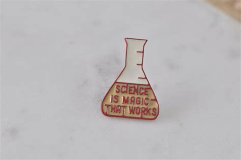 Enamel Science Is The Magic That Works Test Tube Pin Brooch Kaboodle