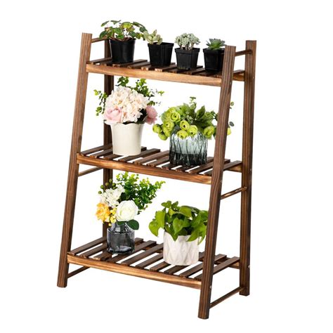 Artisasset 3 Tier Wood Succulent Flower Plant Stand Ladder Shelf