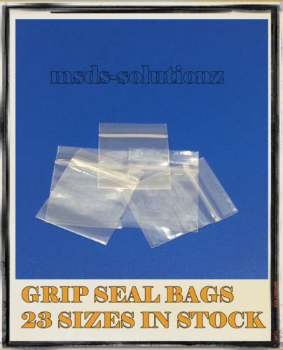 Resealable Zipper Clear Grip Seal Bags Poly Plastic Transparent Zip