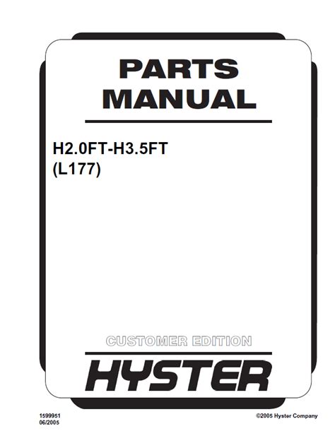 Hyster L177 H20ft H35ft Forklift Parts Manual Pdf