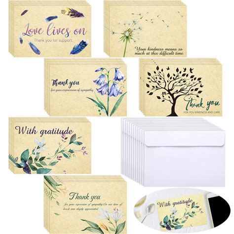 Buy 30 Pieces Rustic Funeral Thank You Cards Sympathy Thank You Cards
