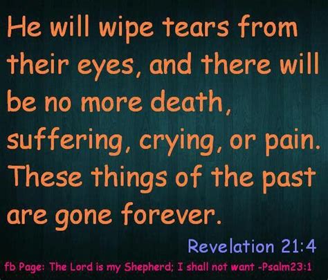 Rev 214 Revelation 21 4 No More Tears Lord Is My Shepherd Fb Page