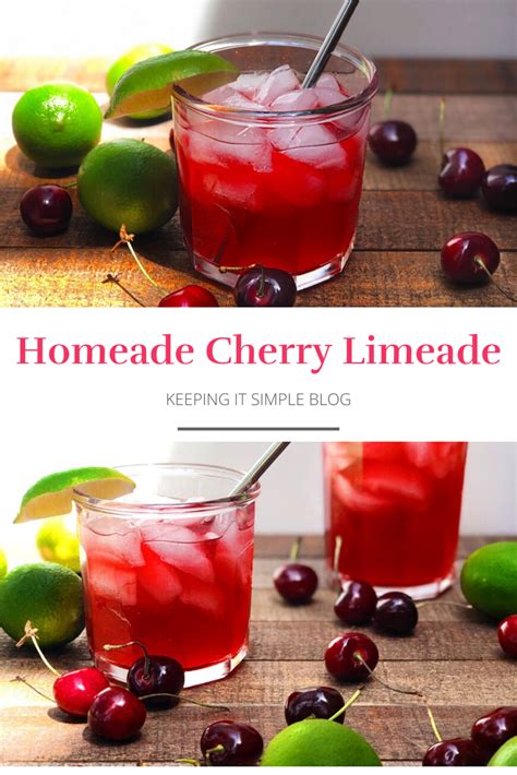 Easy recipe for vodka mint lemonade or limeade, this refreshing summer cocktail is made with limes or lemons, fresh mint, sugar or honey, water, ice and vodka to taste. Cherry Limeade • Keeping It Simple Blog | Healthy ...