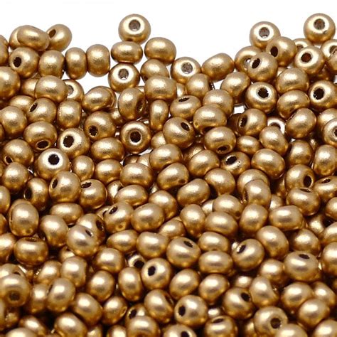 Preciosa Seed Beads 6 0 Metallic Gold 20g Beads And Beading Supplies From The Bead Shop Ltd Uk