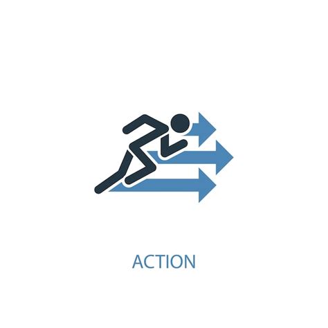 Premium Vector Action Concept 2 Colored Icon Simple Blue Element