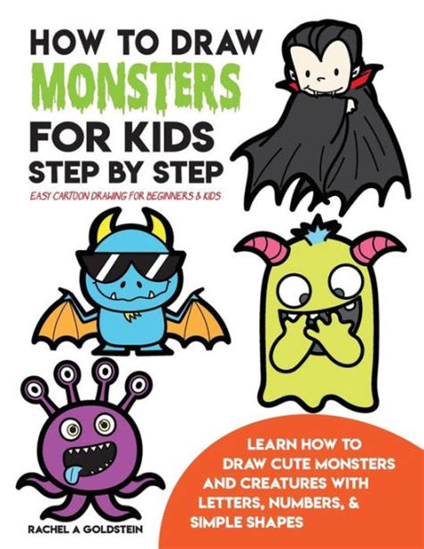 How To Draw Monsters For Kids Step By Step Easy Cartoon Drawing For Beginners And Kids Learn How