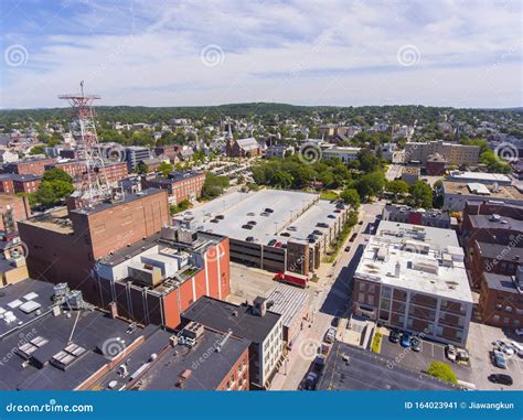 Manchester Historic Downtown Aerial View Nh Usa Stock Image Image