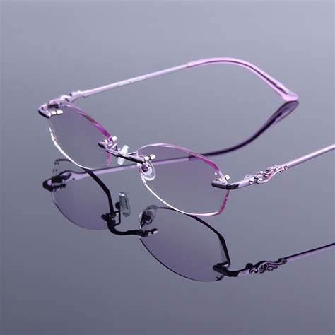 New Luxuriou Rhinestone Reading Glasses Women Rimless Frame Eye Glasses