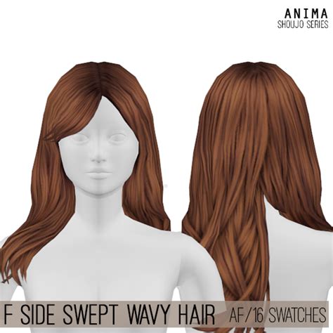 Female Side Swept Wavy Hair For The Sims 4 By Anima Spring4sims
