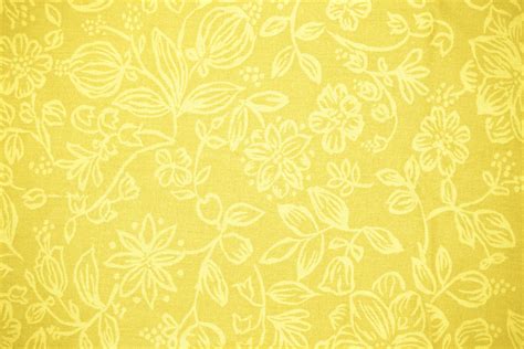 Yellow Fabric With Floral Pattern Texture Picture Free