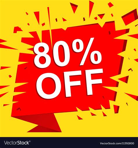 Big Sale Poster With 80 Percent Off Text Vector Image