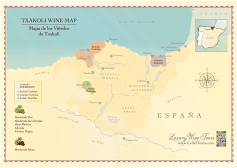 Txakoli Wine Region Map Cellar Tours