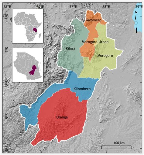 Location Of The Five Districts Within Morogoro Region Tanzania