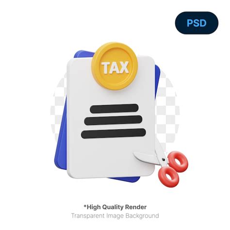 Premium Psd Tax Cut 3d Icon Premium Psd